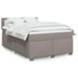 vidaXL Sommier à lattes de lit avec matelas Taupe 140x190 cm Tissu - 140 x 190 cm