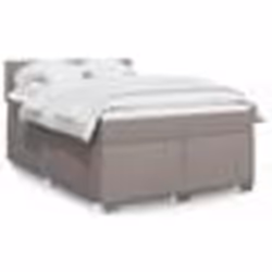 vidaXL Sommier à lattes de lit avec matelas Taupe 160x200 cm Tissu - 160 x 200 cm