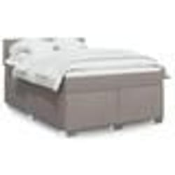 vidaXL Sommier à lattes de lit avec matelas Taupe 160x200 cm Tissu - 160 x 200 cm