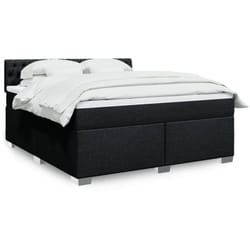 Vidaxl - Sommier À Lattes De Lit Avec Matelas Noir 180x200 Cm Tissu