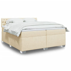Vidaxl - Sommier À Lattes De Lit Avec Matelas Crème 200x200 Cm Tissu