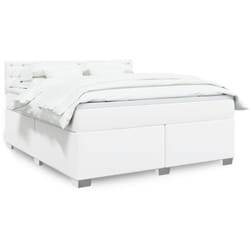 Vidaxl - Sommier À Lattes De Lit Avec Matelas Blanc 180x200cm Similicuir