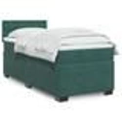 vidaXL Sommier à lattes de lit et matelas Vert foncé 80x200 cm Velours - 80 x 200 cm