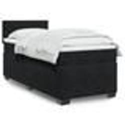 vidaXL Sommier à lattes de lit avec matelas Noir 90x190 cm Velours - 90 x 190 cm