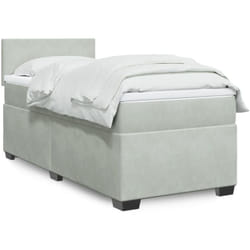 Vidaxl - Sommier À Lattes De Lit Et Matelas Gris Clair 90x200 Cm Velours