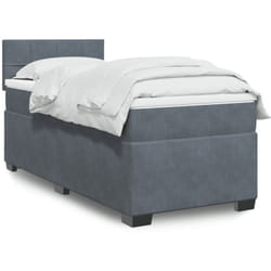 Vidaxl - Sommier À Lattes De Lit Et Matelas Gris Foncé 90x200 Cm Velours