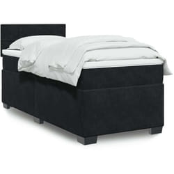 Vidaxl - Sommier À Lattes De Lit Avec Matelas Noir 90x200 Cm Velours