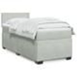 vidaXL Sommier à lattes de lit et matelas Gris clair 100x200cm Velours - 100 x 200 cm