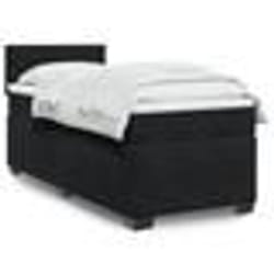 vidaXL Sommier à lattes de lit avec matelas Noir 100x200 cm Velours - 100 x 200 cm