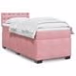 vidaXL Sommier à lattes de lit avec matelas Rose 100x200 cm Velours - 100 x 200 cm
