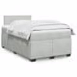 vidaXL Sommier à lattes de lit et matelas gris clair 120x190cm velours - 120 x 190 cm