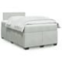 vidaXL Sommier à lattes de lit et matelas gris clair 120x190cm velours - 120 x 190 cm