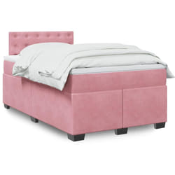 Vidaxl - Sommier À Lattes De Lit Avec Matelas Rose 120x190 Cm Velours