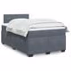 vidaXL Sommier à lattes de lit et matelas Gris foncé 120x200cm Velours - 120 x 200 cm