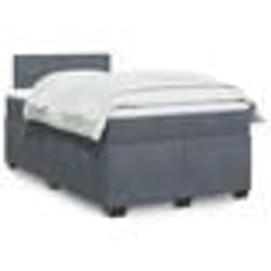 vidaXL Sommier à lattes de lit et matelas Gris foncé 120x200cm Velours - 120 x 200 cm