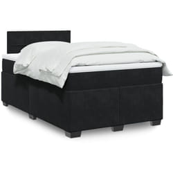 Vidaxl - Sommier À Lattes De Lit Avec Matelas Noir 120x200 Cm Velours
