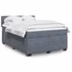 vidaXL Sommier à lattes de lit et matelas Gris foncé 140x190cm Velours - 140 x 190 cm