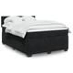 vidaXL Sommier à lattes de lit avec matelas Noir 140x190 cm Velours - 140 x 190 cm