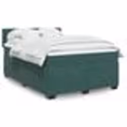 vidaXL Sommier à lattes de lit et matelas Vert foncé 140x190cm Velours - 140 x 190 cm