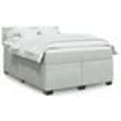 vidaXL Sommier à lattes de lit et matelas Gris clair 140x200cm Velours - 140 x 200 cm