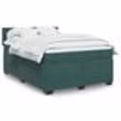 vidaXL Sommier à lattes de lit et matelas Vert foncé 140x200cm Velours - 140 x 200 cm