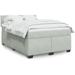 Vidaxl - Sommier À Lattes De Lit Et Matelas Gris Clair 160x200cm Velours