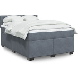 Vidaxl - Sommier À Lattes De Lit Et Matelas Gris Foncé 160x200cm Velours