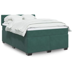 Vidaxl - Sommier À Lattes De Lit Et Matelas Vert Foncé 160x200cm Velours
