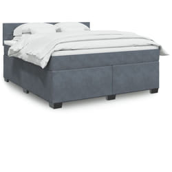Vidaxl - Sommier À Lattes De Lit Et Matelas Gris Foncé 180x200cm Velours