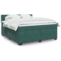 Vidaxl - Sommier À Lattes De Lit Et Matelas Vert Foncé 180x200cm Velours