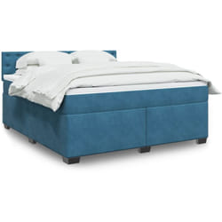 Vidaxl - Sommier À Lattes De Lit Et Matelas Bleu 180x200 Cm Velours
