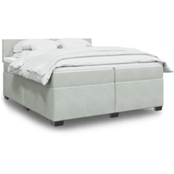 Vidaxl - Sommier À Lattes De Lit Et Matelas Gris Clair 200x200cm Velours