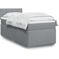Vidaxl - Sommier À Lattes De Lit Avec Matelas Gris Clair 90x200 Cm Tissu