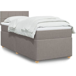 Vidaxl - Sommier À Lattes De Lit Avec Matelas Taupe 90x200 Cm Tissu
