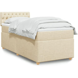 Vidaxl - Sommier À Lattes De Lit Avec Matelas Crème 90x200 Cm Tissu