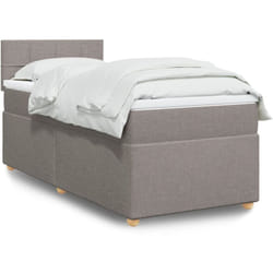 Vidaxl - Sommier À Lattes De Lit Avec Matelas Taupe 100x200 Cm Tissu