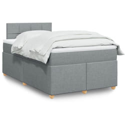 Vidaxl - Sommier À Lattes De Lit Et Matelas Gris Clair 120x190 Cm Tissu