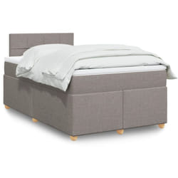 Vidaxl Sommier À Lattes De Lit Avec Matelas Taupe 120x190 Cm Tissu