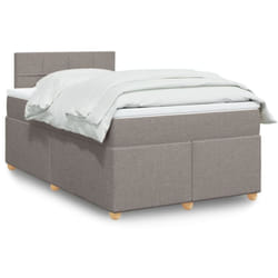 Vidaxl - Sommier À Lattes De Lit Avec Matelas Taupe 120x200 Cm Tissu