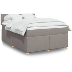Vidaxl - Sommier À Lattes De Lit Avec Matelas Taupe 140x190 Cm Tissu
