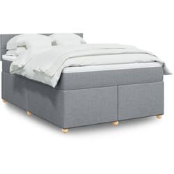 Vidaxl - Sommier À Lattes De Lit Avec Matelas Gris Clair 140x190cm Tissu