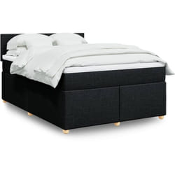 Vidaxl - Sommier À Lattes De Lit Avec Matelas Noir 140x190 Cm Tissu