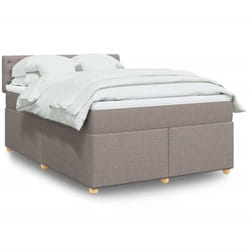 Vidaxl - Sommier À Lattes De Lit Avec Matelas Taupe 140x190 Cm Tissu