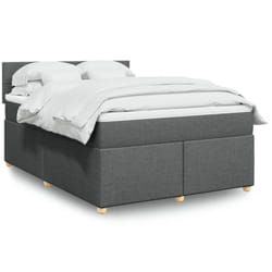 Vidaxl - Sommier À Lattes De Lit Avec Matelas Gris Foncé 140x200cm Tissu