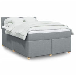 Vidaxl - Sommier À Lattes De Lit Avec Matelas Gris Clair 160x200cm Tissu