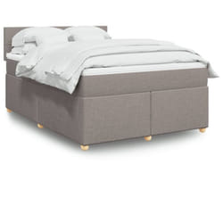 Vidaxl - Sommier À Lattes De Lit Avec Matelas Taupe 160x200 Cm Tissu