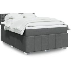 Vidaxl - Sommier À Lattes De Lit Avec Matelas Gris Foncé 160x200cm Tissu