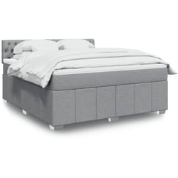Vidaxl - Sommier À Lattes De Lit Avec Matelas Gris Clair 180x200cm Tissu