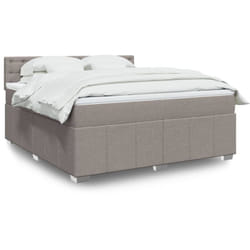 Vidaxl - Sommier À Lattes De Lit Avec Matelas Taupe 180x200 Cm Tissu