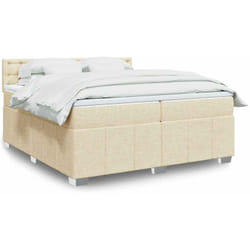 Vidaxl - Sommier À Lattes De Lit Avec Matelas Crème 200x200 Cm Tissu